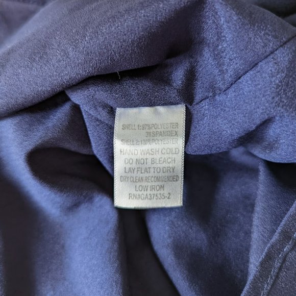 Monteau Navy Sleeveless Dress with Scalloped Hem - Size Medium - Picture 7 of 9